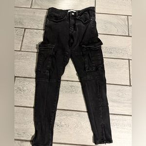 Zara Black Skinny Cargo Jeans